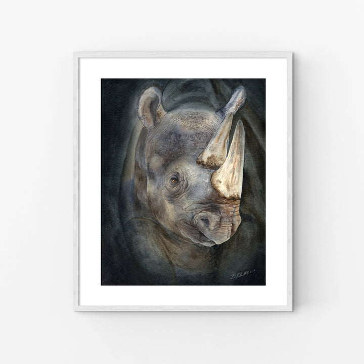 Emergence from the Darkness | Rhinoceros Painting - Brett Blumenthal Art