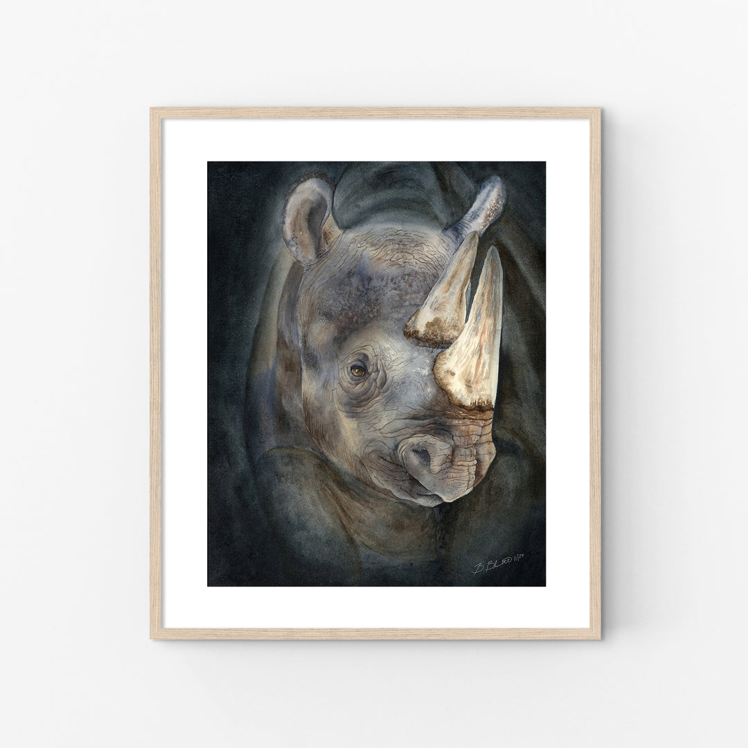 Emergence from the Darkness | Rhinoceros Painting - Brett Blumenthal Art