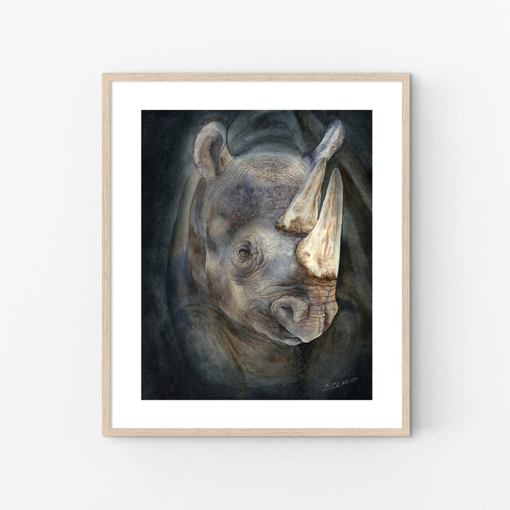 Emergence from the Darkness | Rhinoceros Painting - Brett Blumenthal Art