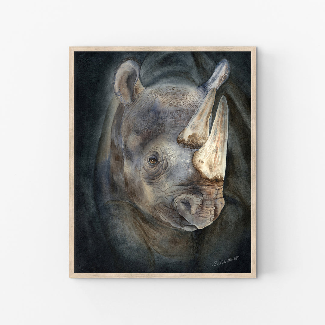 Emergence from the Darkness | Rhinoceros Painting - Brett Blumenthal Art