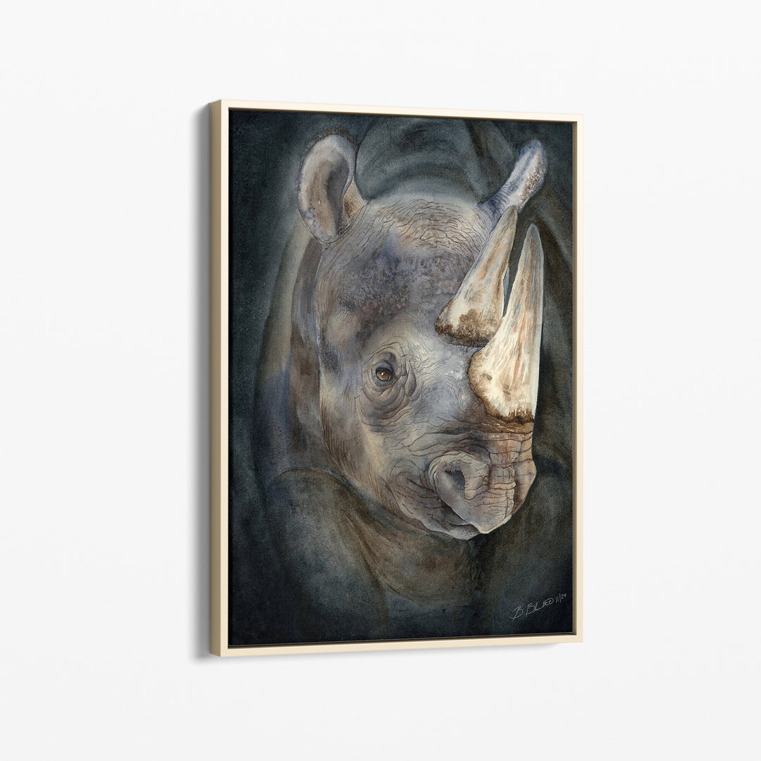Emergence from the Darkness | Rhinoceros Painting - Brett Blumenthal Art