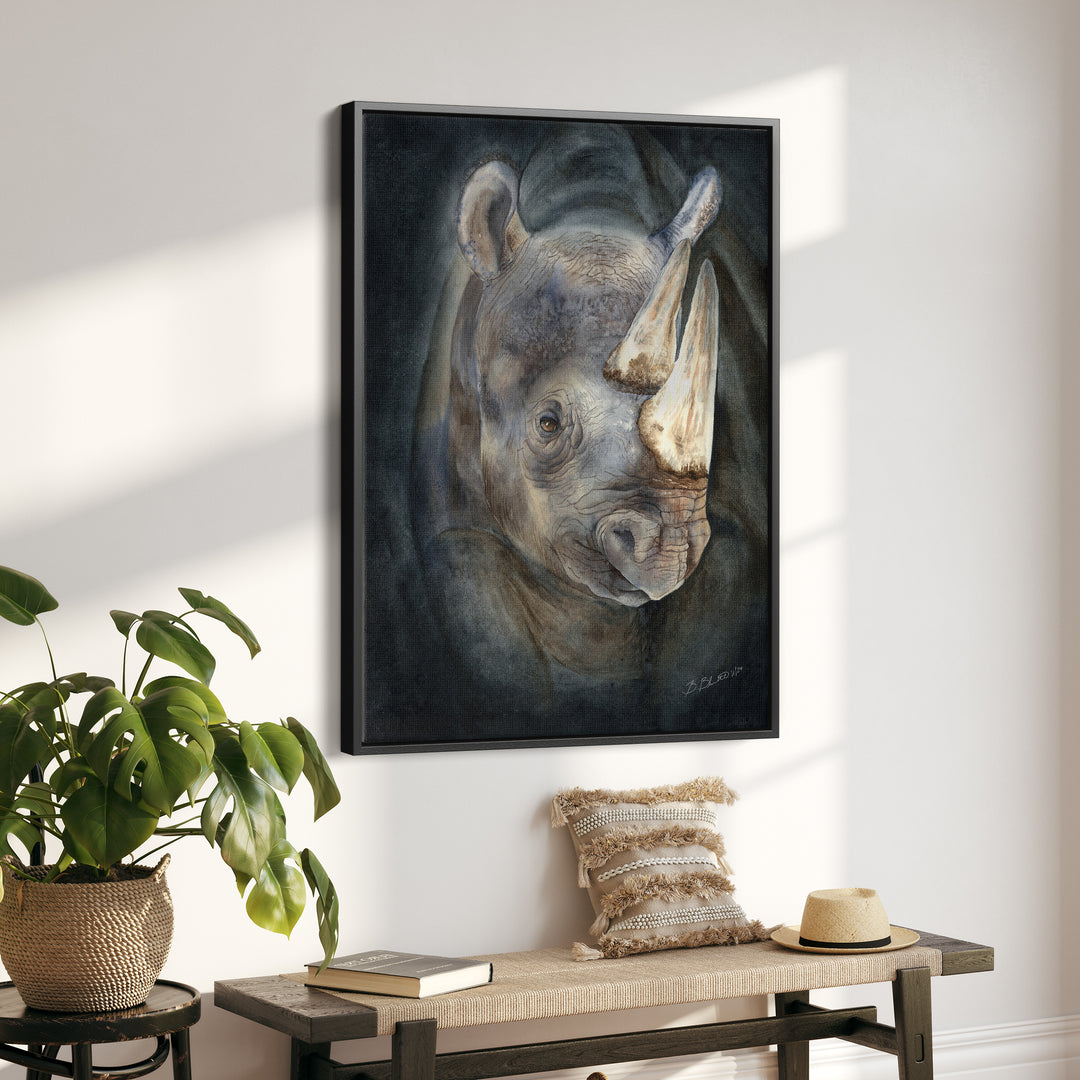 Emergence from the Darkness | Rhinoceros Painting - Brett Blumenthal Art