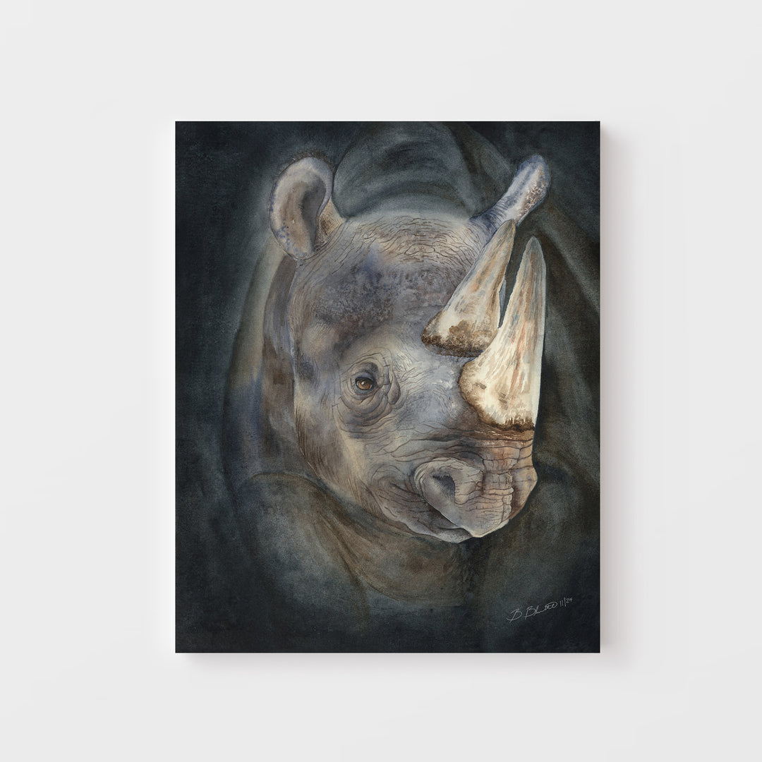 Emergence from the Darkness | Rhinoceros Painting