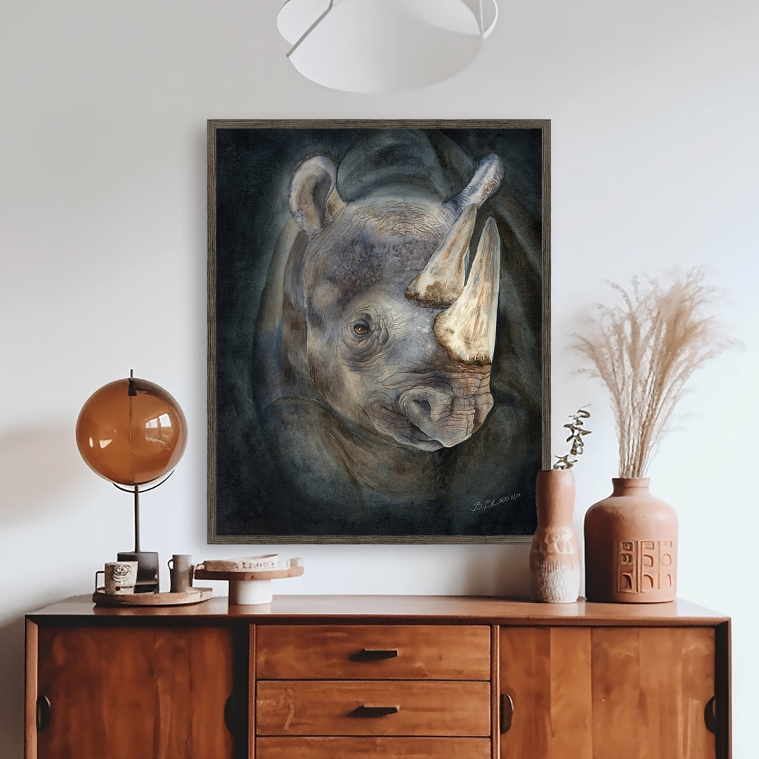 Emergence from the Darkness | Rhinoceros Painting