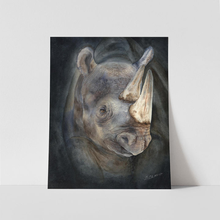 Emergence from the Darkness | Rhinoceros Painting