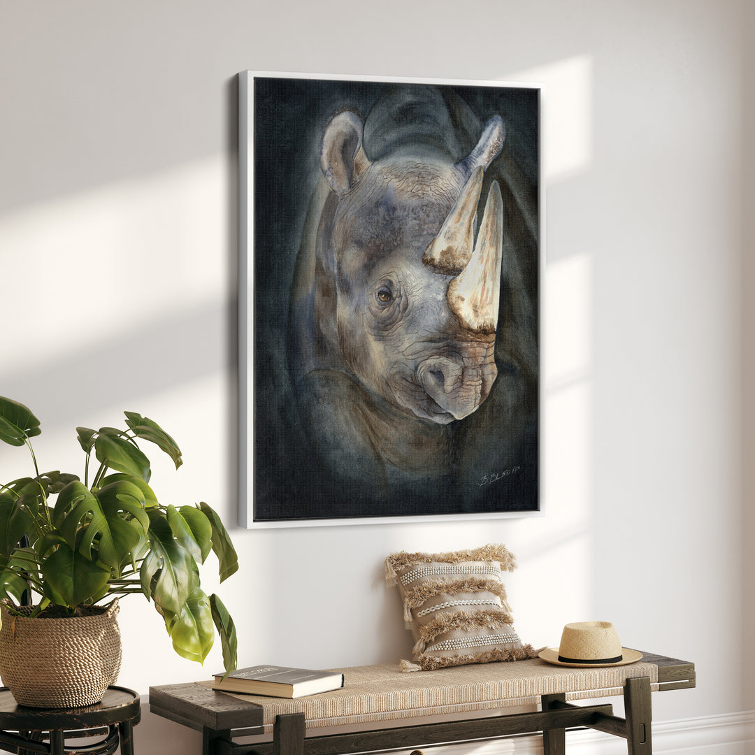 Emergence from the Darkness | Rhinoceros Painting - Brett Blumenthal Art