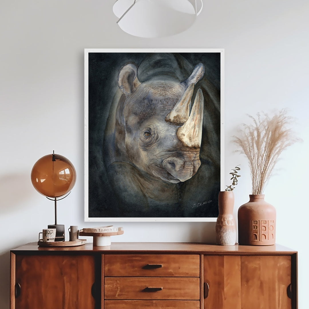 Emergence from the Darkness | Rhinoceros Painting