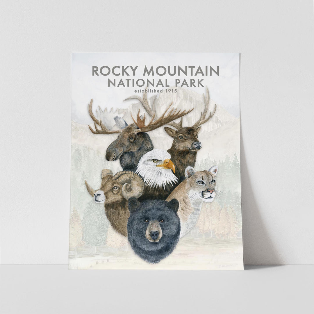 Rocky Mountain Wildlife Travel Poster - Brett Blumenthal Art