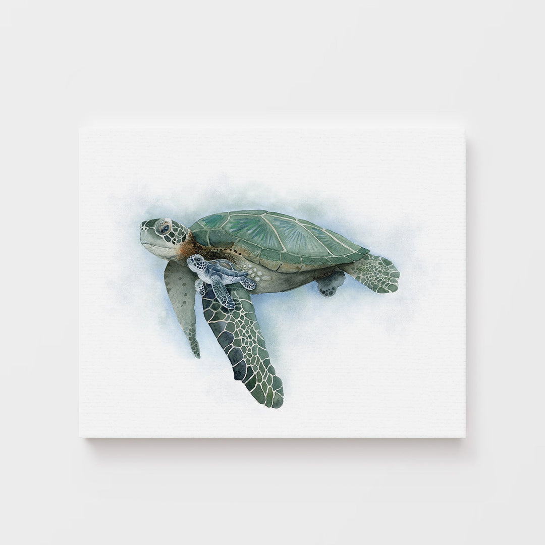 "Safe with Me" Sea Turtle Watercolor Print - Brett Blumenthal Art