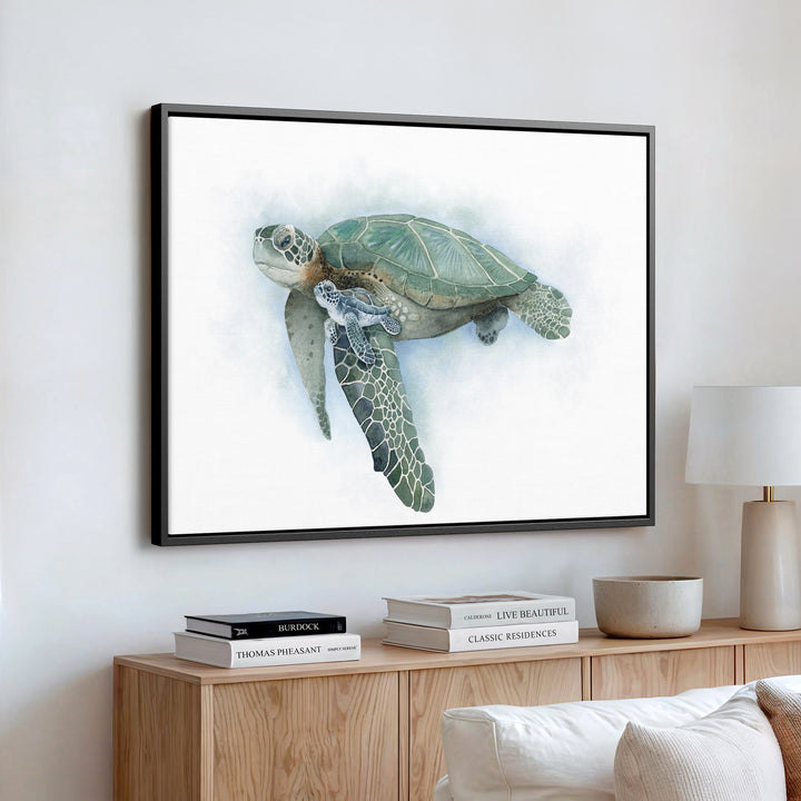 "Safe with Me" Sea Turtle Watercolor Print - Brett Blumenthal Art