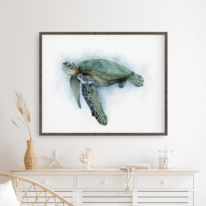 "Safe with Me" Sea Turtle Watercolor Print - Brett Blumenthal Art