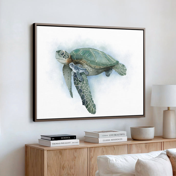 "Safe with Me" Sea Turtle Watercolor Print - Brett Blumenthal Art