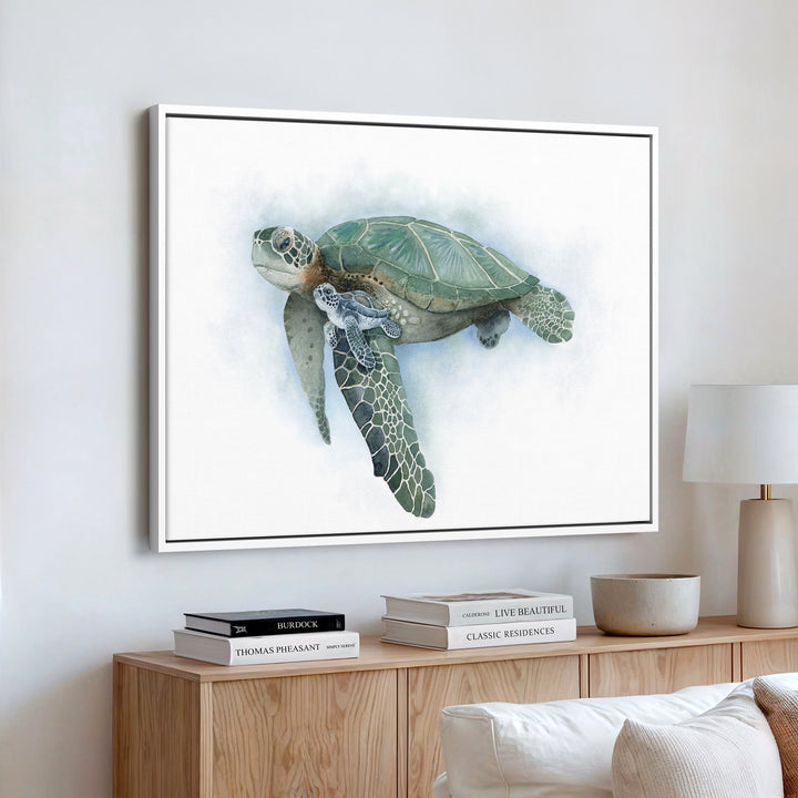 "Safe with Me" Sea Turtle Watercolor Print - Brett Blumenthal Art