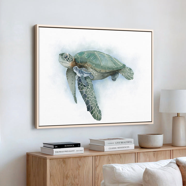 "Safe with Me" Sea Turtle Watercolor Print - Brett Blumenthal Art