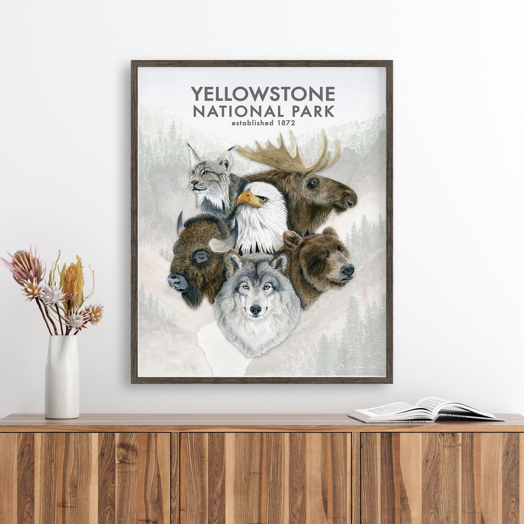 Affiche sur la faune sauvage de Yellowstone n°1