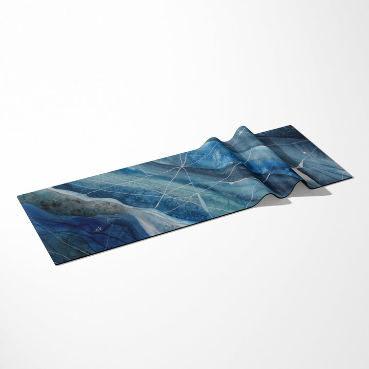 Glacier Abstract Blue Yoga Mat