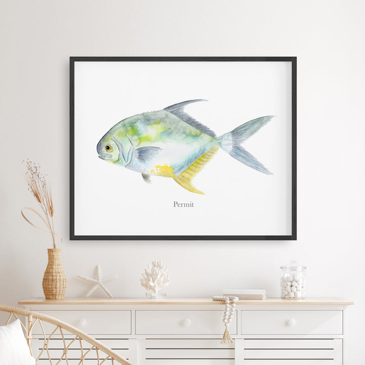 Aquarell-Montierung „Permit Fish“