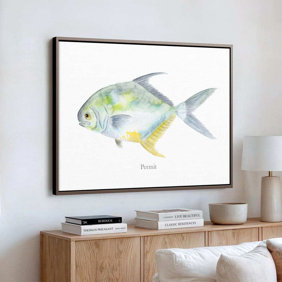 Aquarell-Montierung „Permit Fish“