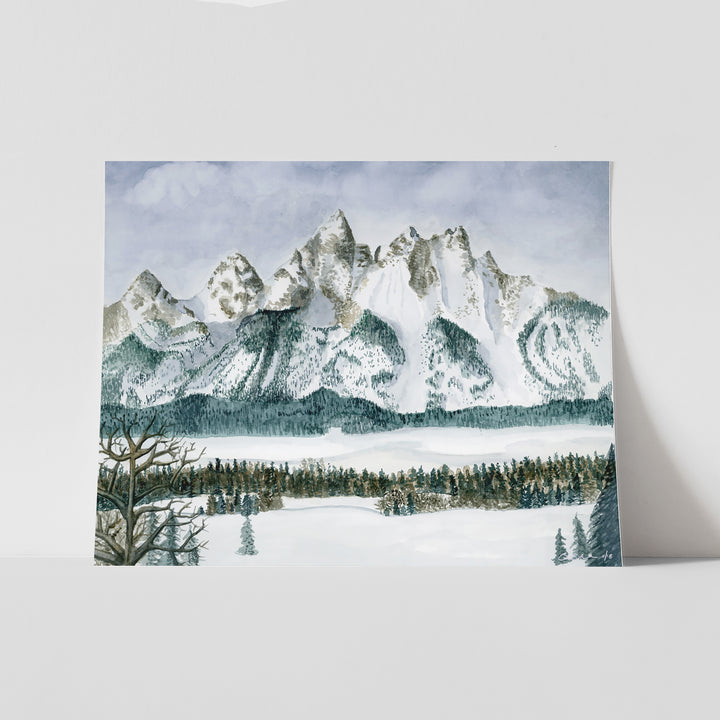 Aquarelle de paysage du parc national de Grand Teton