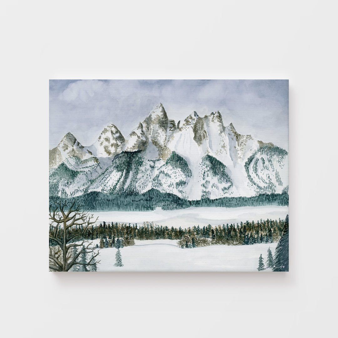 Aquarelle de paysage du parc national de Grand Teton